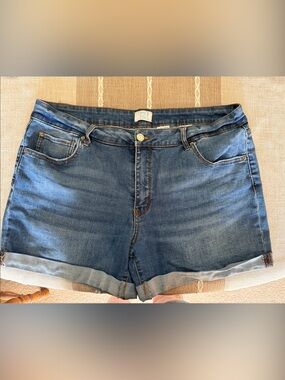 Time and Tru Blue Denim Rolled-Hem Women’s Shorts